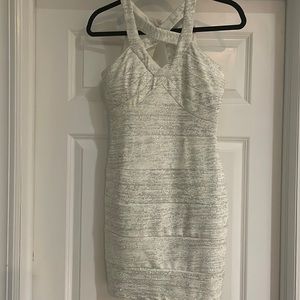 Beautiful cocktail dress with silver shimmer. From Nordstrom like new!!